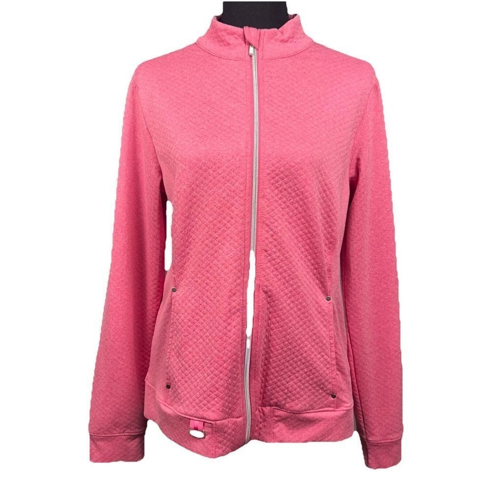 Lady Hagen Essentials Athletic Long Sleeve Full Zip Pink Jacket Womens Sz Medium